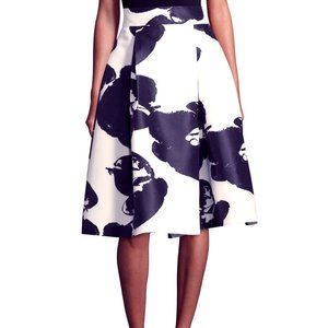 HALSTON HERITAGE Abstract Orchid Structured Skirt